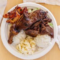 Hawaiian Bbq Mix · BBQ chicken, BBQ beef and short ribs.