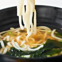 Plain Udon Noodles · Plain udon noodles in hot dashi broth