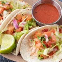 Lobster Tacos · Shredded Lobster with chipotle aioli, pico de gallo, and shredded lettuce. 3 per order serve...