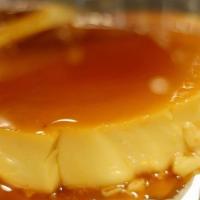 Flan · A delicious sweetened egg custard with a caramel topping and whipped cream