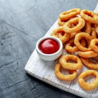 Onion Rings · Slices of crispy onion deep-fried until golden-brown.