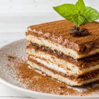 Tiramisu · An italian coffee-flavored dessert with ladyfingers dipped in coffee and layered with a mixt...