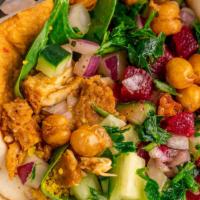 Egg & Eggplant Pita · Loaded with flavor, this pita contains eggplant hummus, egg, eggplant, chopped salad, tahini...