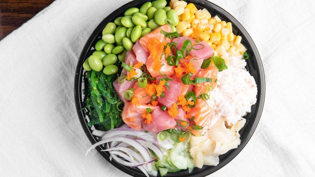 Poke Bowl (Large) · Three scoops of protein.