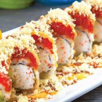 Hot Night Roll · In: Shrimp Tempura, Crabmeat, Avocado
Out: Spicy Tuna, Crunch Powder with Eel sauce, 
Spicy ...