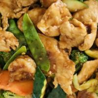 Jayian Chow Mein · Spicy. Chicken breast, shrimp, broccoli, bell pepper, onion, zucchini, carrot, and snow peas...