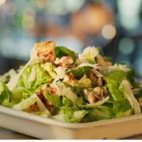 Chicken Caesar · Chopped romaine hearts, shaved parmesan, Wildflour croutons, creamy caesar dressing, topped ...