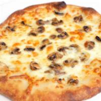 Truffled Mushroom Pizza · Organic pizza sauce, locally sourced mozzarella, mushrooms, white truffle infused extra virg...