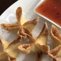 7 Pieces Crab Rangoon · Seasoned creamy cheese, imitation crab wrapped in wonton skin served with sweet and sour sau...