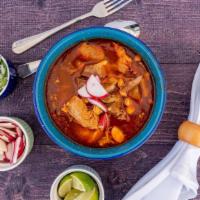 Pozole Regular · traditional mexican soup made with pork and hominy