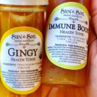 Health Shots - Gingy Shot · Choose between our Gingy Shot or Immune Boost.GINGY SHOT:*Ginger,*Turmeric, *Apple, *Black P...