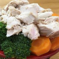 Comfort Bowl · Mashed Potatoes and Gravy Topped With Steamed Carrots ,Broccoli & Freshly Pulled Chicken Bre...