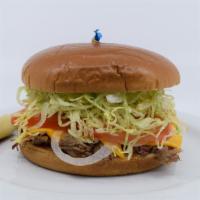 The  Crazy Chicken Sandwich · Breaded Chicken Patty Fried Golden Brown, with Onion, American Cheese, Tomato, and Shredded ...
