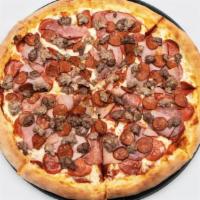 All Meat · Pepperoni, salami, Canadian bacon, linguica, ground beef, sausage.