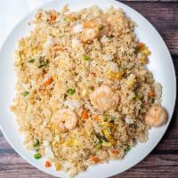 Shrimp Fried Rice · Comes with a side of spicy seafood soup (jaam pong) or cha chang sauce.