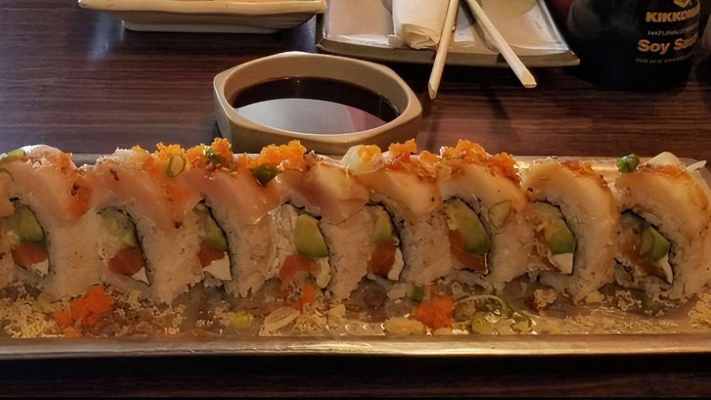 Melisa'S Special Roll* · Tuna salmon cucumber and avocado.