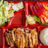 Combination Bento Box · Choose any two items. Served with salad and rice.