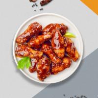 Bbq Driver Vegan  Wings · Fresh vegan wings breaded, fried until golden brown, and tossed in barbecue sauce. Served wi...
