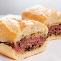 Hot Pastrami · Top round pastrami, swiss cheese, boar's head deli mustard.