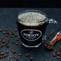 House Brewed Coffee · Porto's house brew of single-origin, organic Guatemalan drip coffee made from Arabica beans....