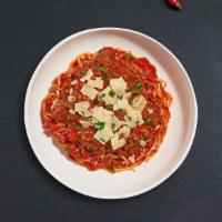 Palazzo'S Meat Sauce Pasta (Spaghetti) · Spaghetti cooked al dente served with house made meat sauce and delicious parmigiano reggian...