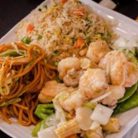 Shrimp Chop Suey · Shrimp with napa cabbage broccoli zucchini carrots mushroom water chestnuts baby corn and be...