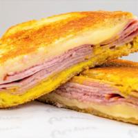 The Classic · Toasted sliced sourdough, black forest smoked ham, mozzarella, mustard.