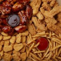 Complete Coast Bundle  · Dinner, side, drinks, and dessert for four. 25 bone-in wings with your choice of flavor, 24 ...