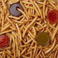 French Fry Fanatic  · Three pounds of our house seasoned fries with your choice of four dipping sauces.