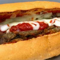 Meatball Sub · Marissa hand rolled meatballs covered in our own marinara sauce and then topped with mozzare...