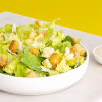 Caesar Salad · Caesar salad with parmesan cheese, croutons, and Caesar dressing on the side.