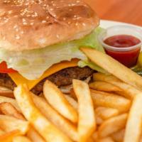 Cheese Burger · lettuce, tomato, onions, pickles, ketchup, mayo, mustard