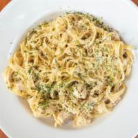 Alfredo Pasta · Only the Alfredo pasta if you want shrimp $14.99 or chicken $12.99