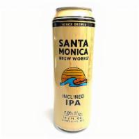 Santa Monica Inclined Ipa 19.2Oz Can · BEACH BREWED.     INCLINED INDIA PALE ALE = Our inclined IPA is generously hopped with Citra...