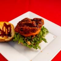 Chicken Cutlet Sandwich · Chicken cutlet,Organic baby arugula, tomato, fried onion, Japanese Kewpie mayo, Japanese wor...