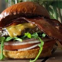 Bacon Cheeseburger · Brandt beef patty, applewood smoked bacon, cheddar, baby greens, tomato, onion, secret sauce...