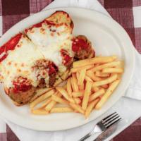Meatball Sandwich · Served with red sauce and cheese.
