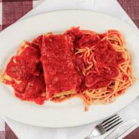 Spaghetti, Lasagna & Ravioli · Served with homemade red sauce.