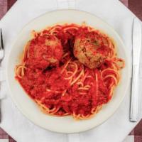 Spaghetti · Homemard Marinara sauce over Spaghetti.  Add meatballs for $3.00.