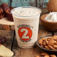 Protein Hemp Smoothie · banana almonds, hemp protein, agave, coconut meat, coconut water