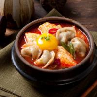 Dumpling · Mix of beef, pork, and  vegetables. Soon tofu soup is made with organic tofu.