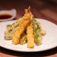 Tempura Plate · Two shrimps
Shishito (Green Pepper)
Asparagus
Kabocha (Pumpkin)
Items vary depending on the ...