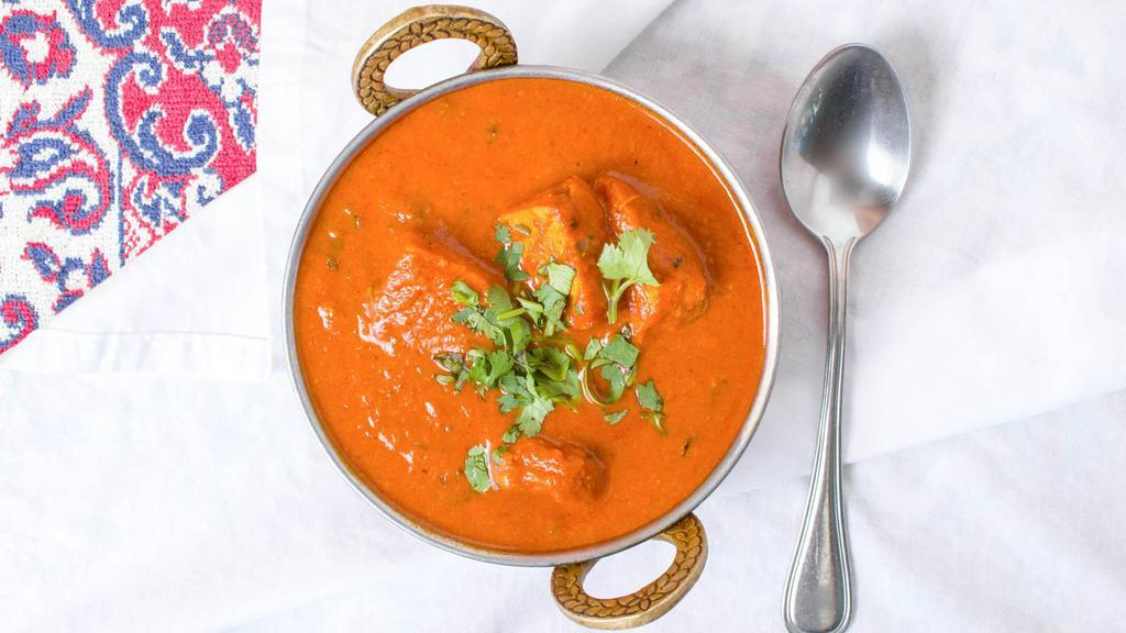 Chicken Tikka Masala · Boneless chicken brest baked in day oven & cooked in a special sauce.