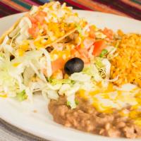 #5. Two Ground Beef Or Chicken Tacos · Gluten-Free. Our machaca and chicken breast meats are prepared with bell pepper, onion, toma...