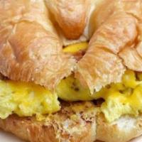 Everything Croissant  · Smoked Bacon, Sausage egg and cheese.