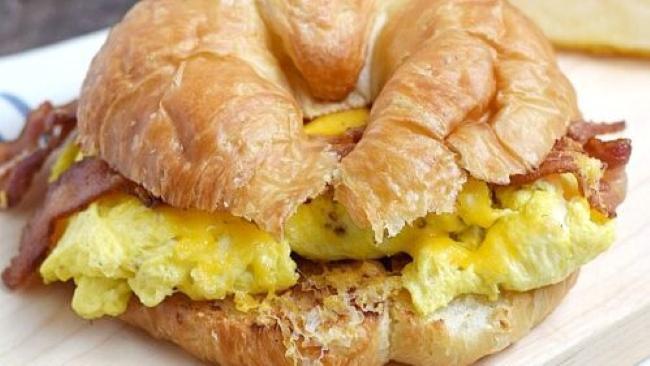 Everything Croissant  · Smoked Bacon, Sausage egg and cheese.