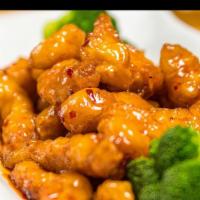 Orange Chicken Lunch Combo · Come with your choice of steam rice, vegetable chow-mein or egg  fried rice. Boneless chicke...
