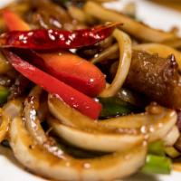 Mongolian Beef · Hot & Spicy.Sliced tender beef sautéed with onions and bell pepper.