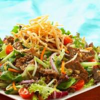 Spicy Thai Salad, Beef · spicy. beef, mixed greens, cilantro basil, onion, tomatoes, carrot, bean sprouts, spicy dres...