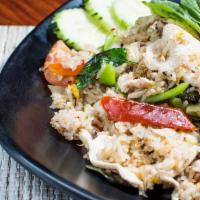 Spicy Fried Rice · Pan-fried with Thai fresh chili, mushroom tomato, squash, green bell pepper, red bell pepper...